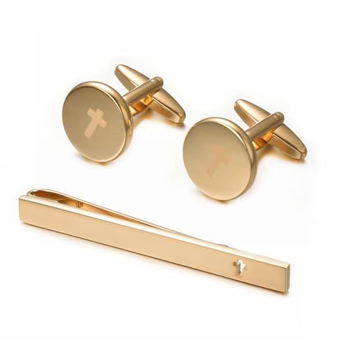 Gold Silver Black Tie Clip and Cufflinks for Men Necktie Tie Bar Clips Cuff links Western Set Mens Accessories Jewelry For Business3