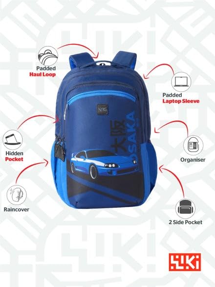 Image of Wildcraft Wiki Thryll 40 Backpack For Boys & Girls | 40 Ltr with Laptop Sleeve, DIY Kit, Rain Cover, and Three Compartments with Padded Shoulders |Best for Books,Stationery & Essentials