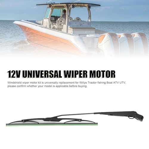 Image of Yosoo Health Gear UTV Windshield Wiper Motor Kit 7731000001 Long Shaft 12v Universal Wiper Motor with Arm and for Fishing Boat ATV UTV