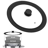 Universal Pots, Pans and Skillets Vented Tempered Glass, Fits 8 inch, 8.5 inch, 9.5 inch Cookware, R
