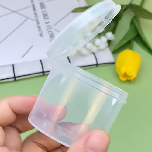 Image of 12 pcs Small Round Plastic Containers D1.89 x H1.65 Inch, 1.7 oz Clear Beads Storage Containers Box for Beads, Buttons, Small Jewelry Findings