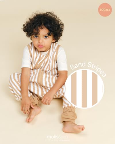 Gigoteuse été avec pieds molis&co en coton rayé sable pour bébé 1 an