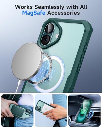 seacosmo for iPhone 16 Phone Case with Privacy Screen Protector Green - image 6