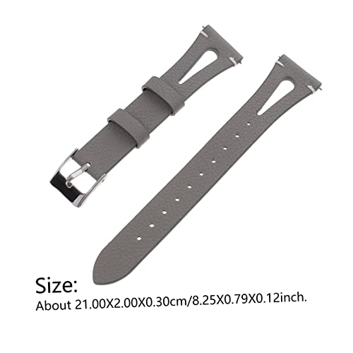 balacoo 1pc Cowhide Watch Strap Replacement for Watch Active Wrist Band Easy to Install Comfortable and Design Gray2