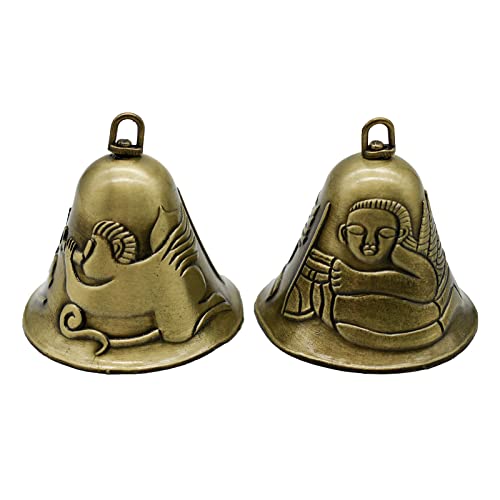 Pinenjoy 2Pcs Feng Shui Bell Carved with Angel Pattern...