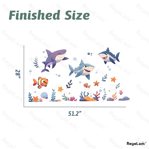 Vinilo decorativo infantil de tiburones marinos miniatura 5