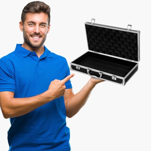 Homoyoyo 14 Inch Aluminum Tool Case, Portable Carrying Case with Foam Metal Briefcase Tool Box with Handle for Test Instruments Tools by Homoyoyo - Image 4