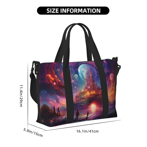 Phayah Glowing Mystery Castle Crossbody Travel Bag Overnighter Duffel Bags Carry On Size Ideal For School Or Overnight Travel Bag3