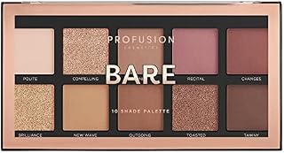 Profusion Cosmetics Bare 10 Shade Eyeshadow Palette, Multicolour