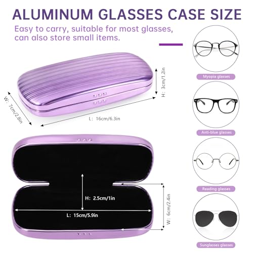 Image of Hifot Metal Eyeglass Case Hard Shell, Aluminum Spectacles Box Sunglasses Case for Men Women, Reading Glasses Holder