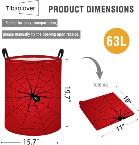 Image of Baby Laundry Basket Baby Nursery Hamper Kids Laundry Basket Toy Storage Bin for Boys Room Decor Gift Baskets for Bedroom Bathroom(Spider Web)