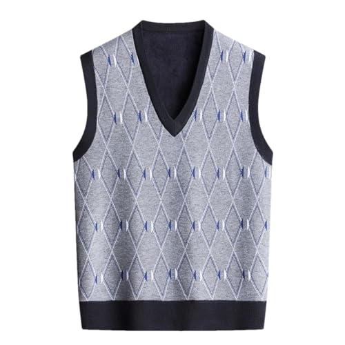 Men'S Fall Winter Sweater Vest Casual Sleeveless Knit Waistcoat V-Neck Cardigans Waistcoat2