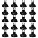 Pawfly 20 Pcs Aquarium Suction Cup Clips 4 mm 3/16" Airline Tube Holders/Clamps for Fish Tank, Black 0.2"