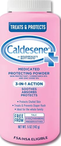 Caldesene Medicated Protecting Body Powder with Zinc & Cornstarch, 5 Oz