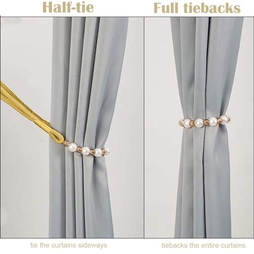 Alzapaños de cortina con cuentas acrílicas doradas accesorios decorativos ventanas pack de 2 7