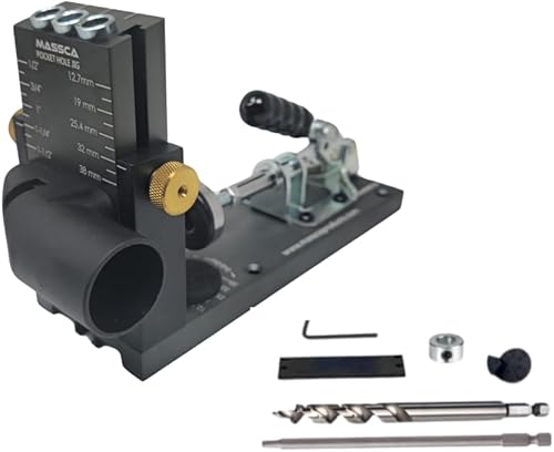 Massca Kit de plantilla de agujero de bolsillo M1 - Plantilla de tornillo de bolsillo ajustable y fácil de usar - Plantilla de taladro resistente