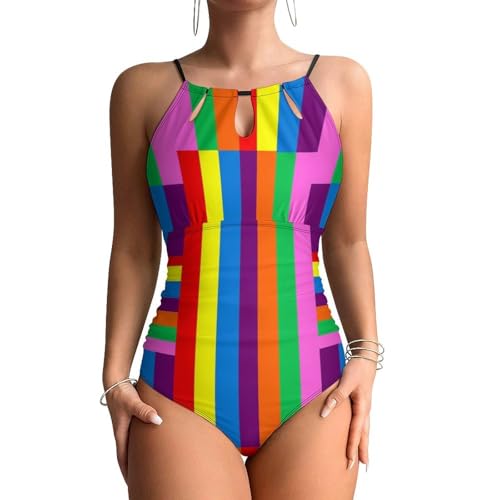 Monokini beachwear arc-en-ciel : le maillot une pièce idéal pour vos vacances au soleil