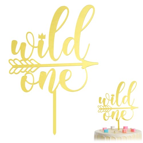 Lonwiner Cake Topper Premier Anniversary Cake Topper 1 Año Decoración de Pastel 1er Cumpleaños Topper de Madera Suministro Accesorios Regalo,Decoración de Pastel de Madera 1er Cumpleaños