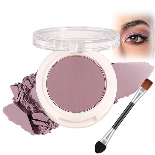Pure Matte Single Eyeshadow Nude Shade - Smooth Finely Milled Powder for Natural Daily Eye Makeup, Long Wear Waterproof Formula with Soft Blending Brush Included, Easy to Apply and Blend