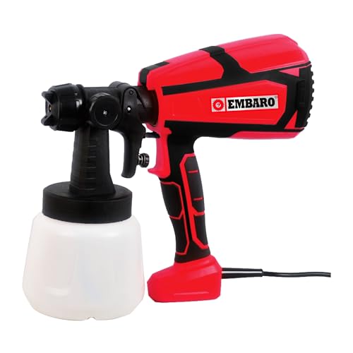 Image of 1200W Electric Paint Sprayer with 1000ml Container, HVLP Spray Gun, 2.5mm Brass Nozzle, 2M Cable & VDE Plug, High Power Paint Sprayer for Walls, Furniture, Wood, Metal, Fence DIY(EM-PS-123)