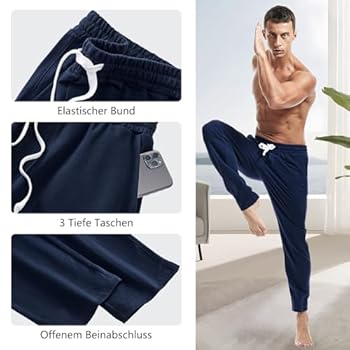 Pantalon De Jogging Ample Pour Homme En Coton Avec Cordon De Serrage élastique Et Ourlet, 0A - Blanc, 31-35