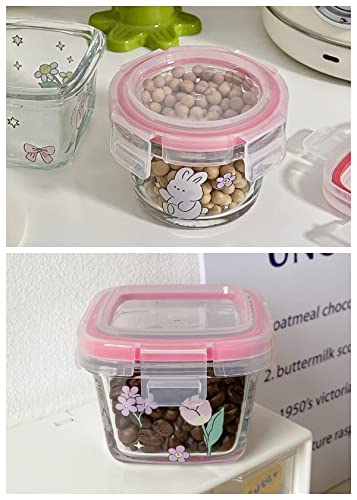 2 Pack 4 Oz Mini Glass Food Storage Containers Portable Small Glass Jars With Airtight Lids,Leakproof Food Container For Food Portion,Dipping Sauce,Snack,Nut,Yogurt,Freezer Microwave Safe (Pinkpurple) #TOP6