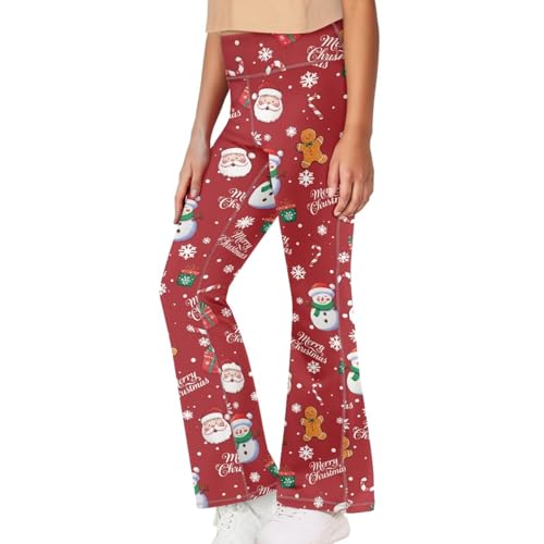 Image of Girls Flare Leggings Cute Bell Bottoms for Teen Girls Wide Leg Sweatpants for 5-14 T