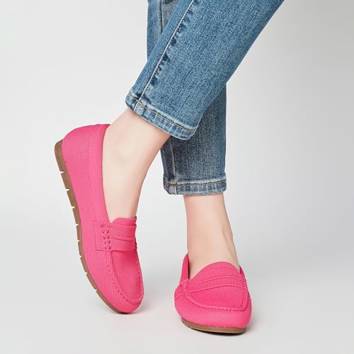 Image of Cvistpieo Loafers for Women Comfortable Dressy Casual Work Flats Lightweight & Breathable Slip On Walking Shoes Knit