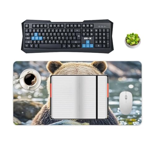 Protector de Escritorio Bear Holding Fish Grande Impermeable miniatura 4