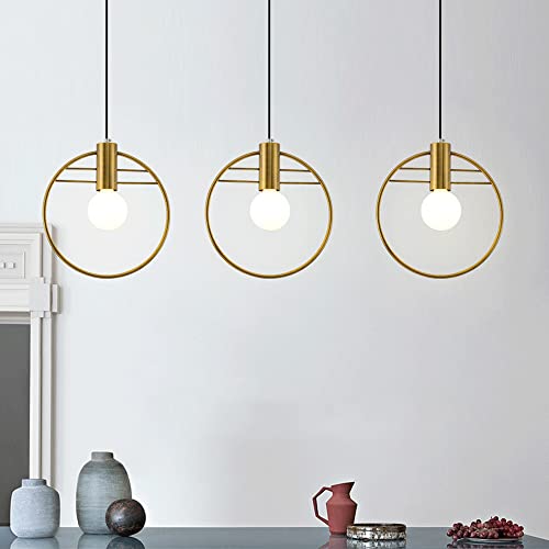 Lámpara Colgante E27 de Hierro Oro Nórdico Iluminación Interior Lámpara Colgante Techo de Un Cabezal 6