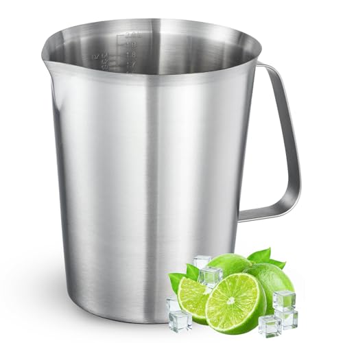 Vaso medidor acero inoxidable 500 ml con asa y pico miniatura 1