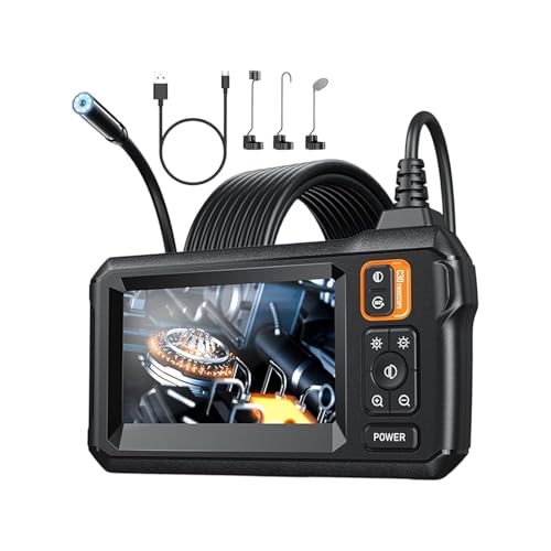 Cámara para alcantarillado – Pantalla de 10,9 cm 8 LED, cámara Borescope para inspección – Para espacios estrechos, reparaciones domésticas, motores de coche hidráulicos, mantenimiento de casas