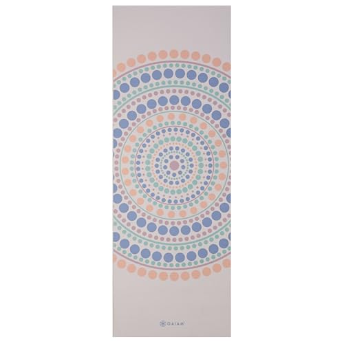 Image of Gaiam Premium Yoga Mat, 6mm Thick Print Mat | Premium 6mm thick cushioning for joint support. Non-slip print design for yoga, Pilates & floor workouts.