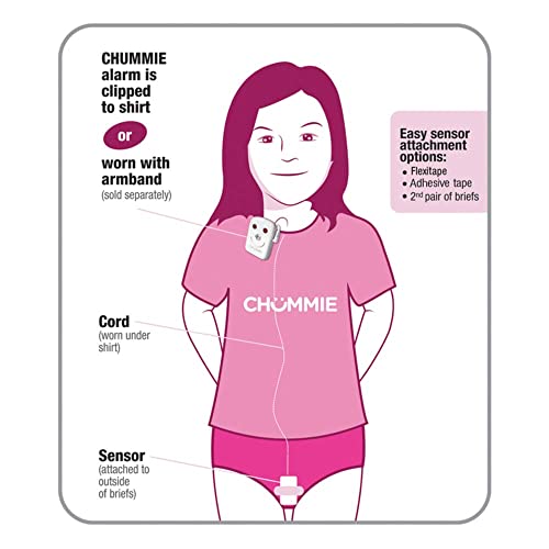 Image of Chummie Premium Bedwetting Alarm for Deep Sleepers - Award Winning, Clinically Proven System with Loud Sounds, Bright Lights and Strong Vibrations, Pink