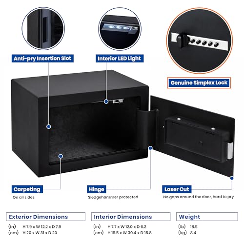Image of Viking Security Safe VS-20SX Heavy Duty Small Mechanical Simplex Lock Multi Gun Safe Multi Handgun Capacity Pistol