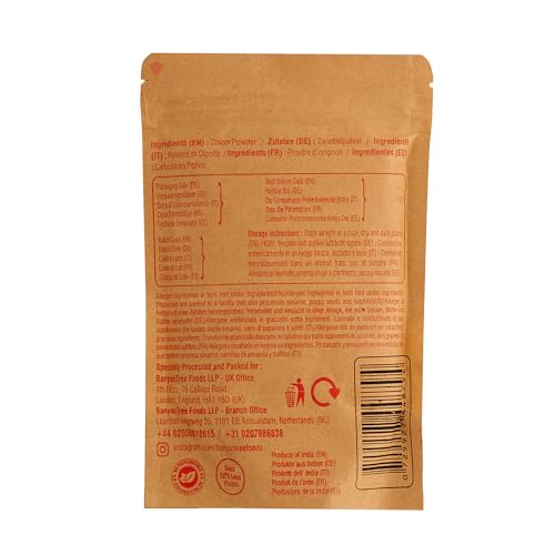 BanyanTree Foods Zwiebelpulver, Zwiebeln gemahlen | Onion Powder 100g| 100% natürlich aus schonend getrockneten Zwiebeln | All Natural | Vegan