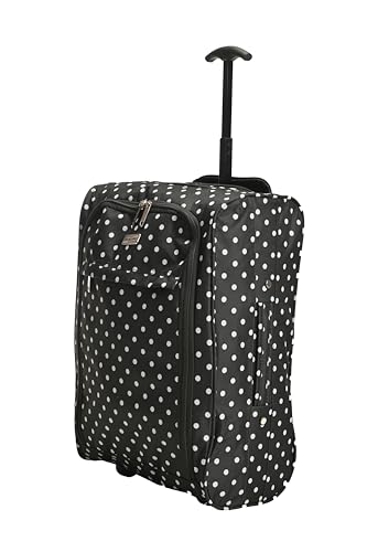 Luggage & Bag Lightweight Hand Luggage 50cm Travel Carry On Cabin Suitcase Approved for easyJet British Airways Ryanair and More (Polka Dot), 55x35x20 cms