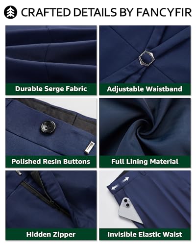 Men's 2-Piece Suit, Vest Pants Set for Men, Casual Waistcoat Trouser with Tie for Prom Wedding Homecoming3