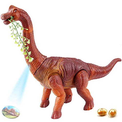 Dahuniu Walking Realistic Toy Dinosaurs Make Sounds, Light Up Eyes,Project Images and Lay Eggs (with 2 Eggs), Dinosaur Toys Dinosaur Set for Boys Girls 3 4 5 Years Toy