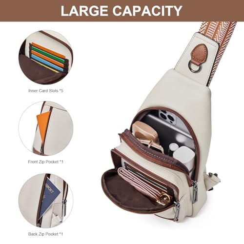 Image of cakang Womens Sling Bag Crossbody Bags for Women Vegan Leather Sling Backpack Daypack Fanny Pack Crossbody Purse Travel