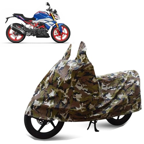 Image of Sulfar Bike Cover for BMW Motorrad G 310 R /GS (Naked /ADV) | Waterproof, Dustproof & UV Protected | All Weather Two Wheeler Cover (Army Green) New 2026 Variants