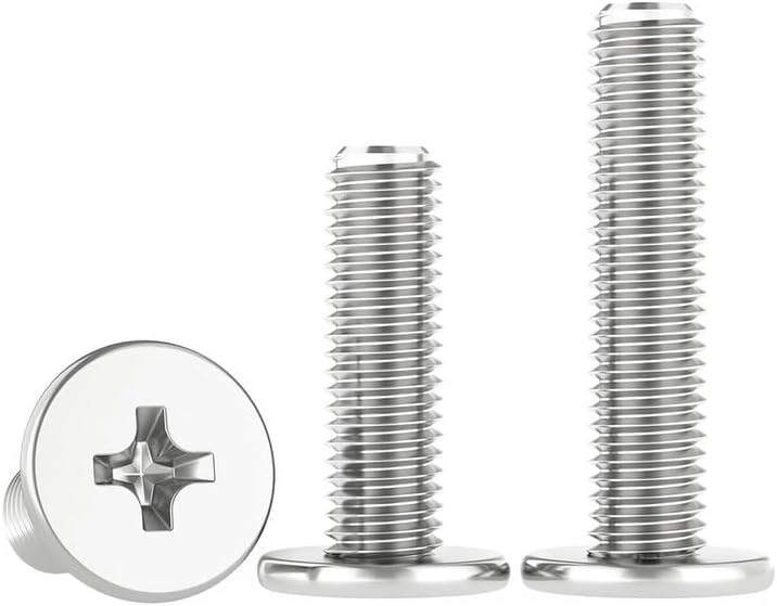 Stainless Steel 304 Cross Flat Head Bolts Extra Thin Low Profile Computer Machine Screws M8 x 15 (head 16) 10 Pcs