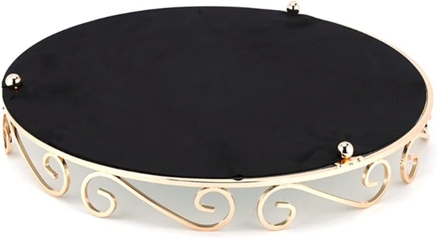 Oval Tray Perfume Jewelry Display Dresser Fruit Tray Makeup Organizer Tray Bathroom Kitchen Decorations (D 28 * 5.5cm)