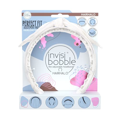 Invisibobble Hairhalo "Midsommar Love" Headband, 1 x Adjustable Headband, White Bow, Girls & Women, Hair-Gentle & Comfortable
