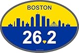 Boston 26.2 Magnet for Marathon Runners, Large 4x6" Waterproof with Skyline for Car or Refrigerator