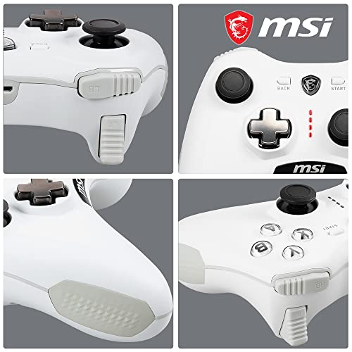 MSI Force GC20 V2 White Kabelgebundener PC Gamepad Controller - austauschbare D-Pad Abdeckungen, Zwei Vibrationsmotoren, USB 2.0 - weiß… – Ansicht 4