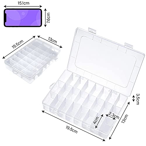 HAKACC Fächer Aufbewahrungsbox, 6 Stück Plastik Sortimentskasten Aufbewahrungsbox Sortierboxen für Kleinteile Schmuck… – Bild 2