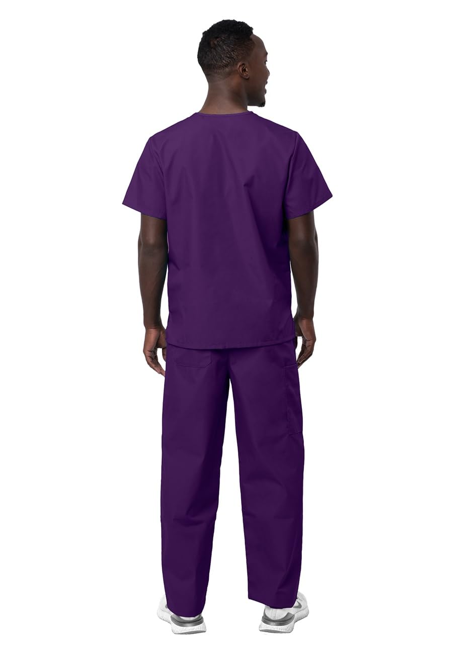 Sivvan Unisex odzież pielęgnacyjna z dekoltem w serek, top/spodnie ze ściągaczem, liliowy, XL