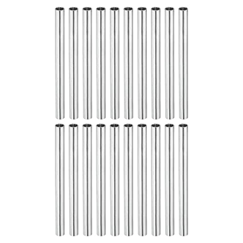 sourcing map Manchon Filetée Rond Écrou Accouplement M4x0.7mm Femelle Filetage 60mm Raccorder Tige Barre Goujon Tube Écrou Connecteur pour Rallonger, Argenté Paquet de 20