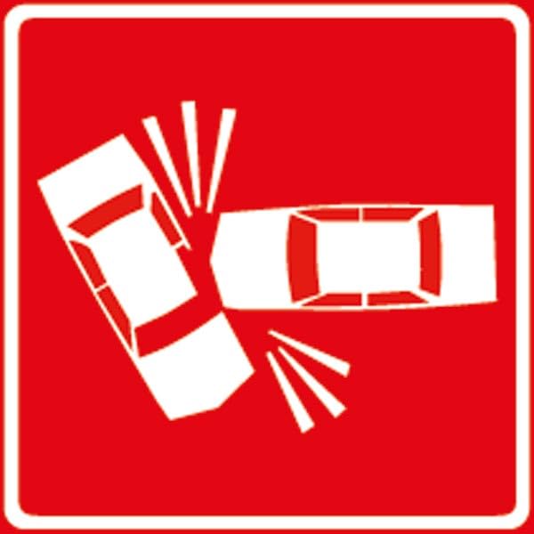 GLOBAL CARTELLO IN LAMIERA SCATOLATA QUADRATO 60X60 cm - INCIDENTE - SEGNALE CATARIFRAGENTE (CLASSE 2)